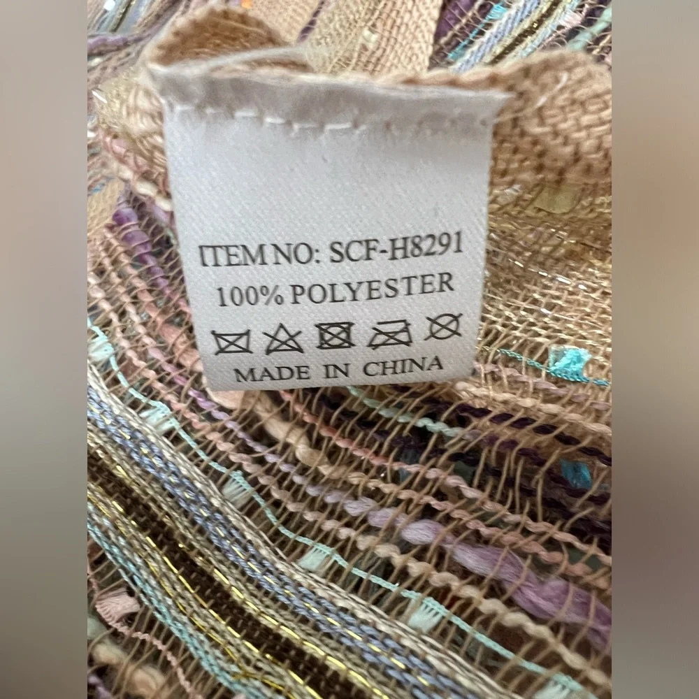 Metallic Scarf/Wrap with Fringe